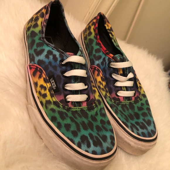 rainbow leopard print vans